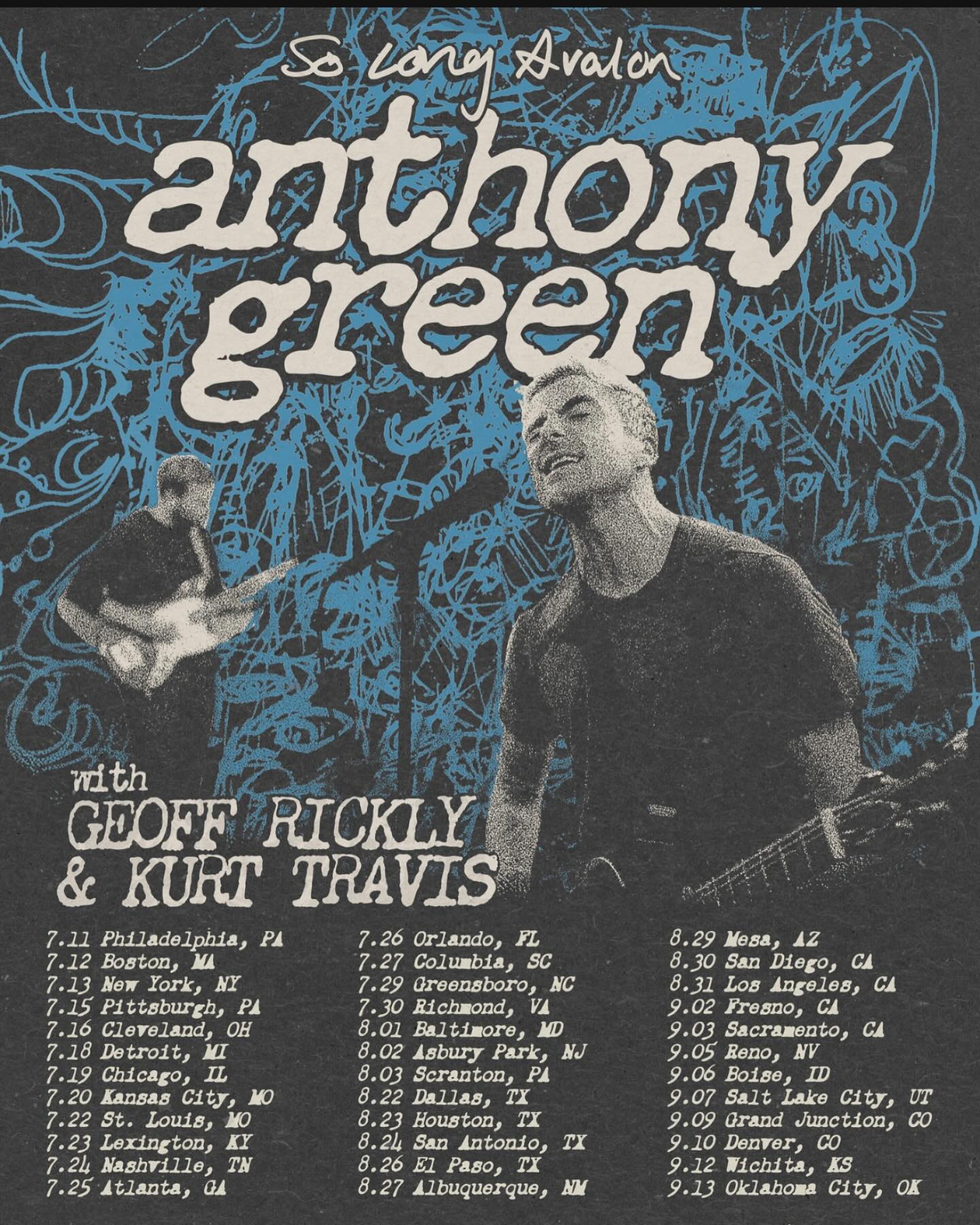 Geoff Rickly So Long Avalon Tour Poster